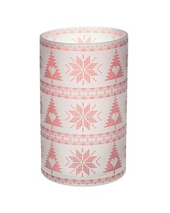 Yankee Candle Red Nordic Frosted Glass Jar Holder